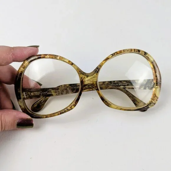 Vintage Women's Resin Swirl Oval Glasses - Picture 3 of 12